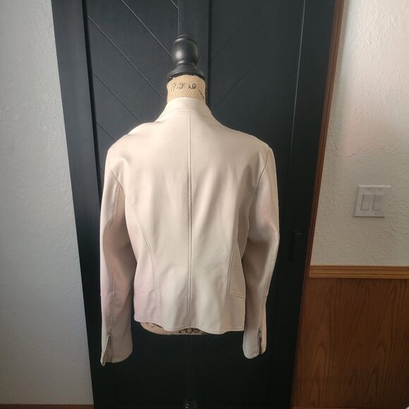 Mo-Ka Cream Vegan Leather Moto jacket in excellent - Picture 2 of 5